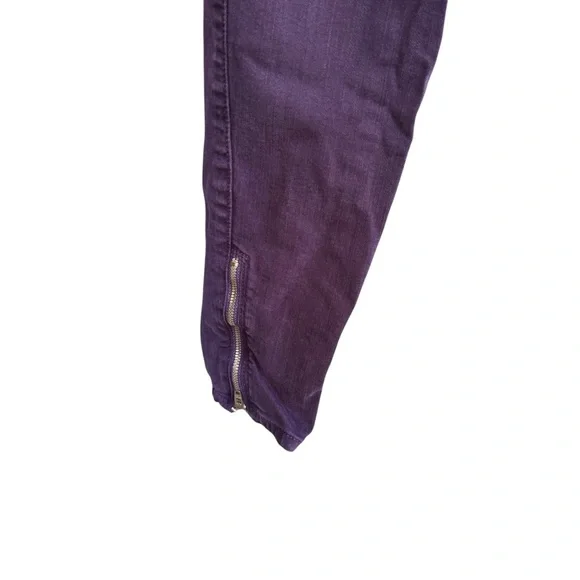 Just Black Women’s Mid Rise Slim Leg Dark Purple Denim Jean Zippered Leg Size 29 - Picture 2 of 9